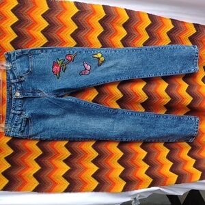 Twentyone Black Jeans, Rose & Butterfly, Low Rise, Skinny, 7/8